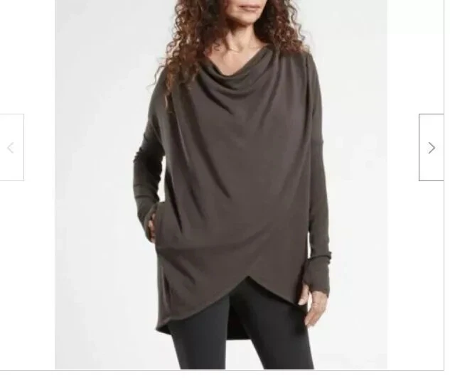 ATHLETA Walnut Brown Purana Wrap Hoodie Sweatshirt XS