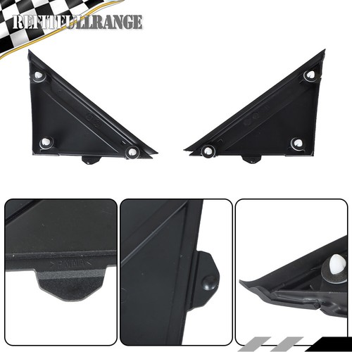 Par de cubiertas de bandera de espejo de puerta molduras negras laterales izquierdo y derecho para Fiat 500 2012-2019 - Imagen 2 de 13