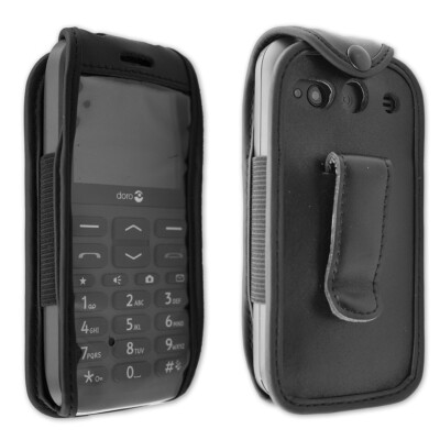 caseroxx Leather-Case with belt clip for Doro 1370 1372 in black