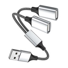 USB A Male to 2 Female USB Y Splitter Support Charging Data Transfer for Printer