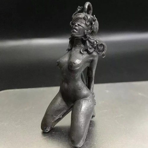 Statua bondage bendata donna schiava ragazza statuine ottone nero body art - Foto 2 di 6
