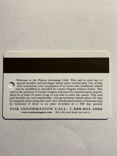 Tarjeta tragamonedas Casino Niagara Casino de colección Nueva York - Imagen 2 de 2