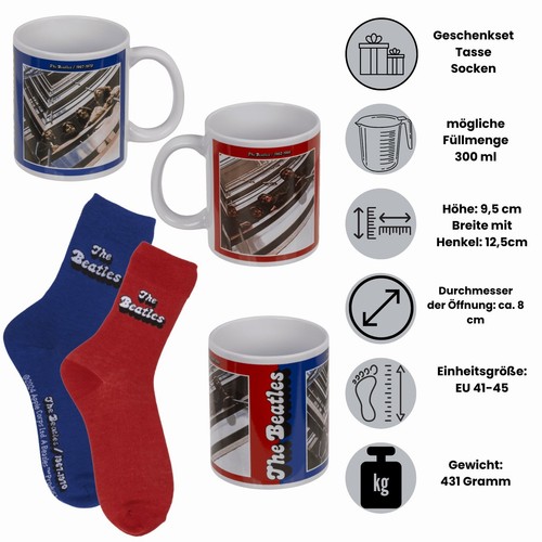 The Beatles Fan Geschenkset Kaffeebecher 300 ml und Socken 41-45 im Geschenkbox - Bild 3 von 7