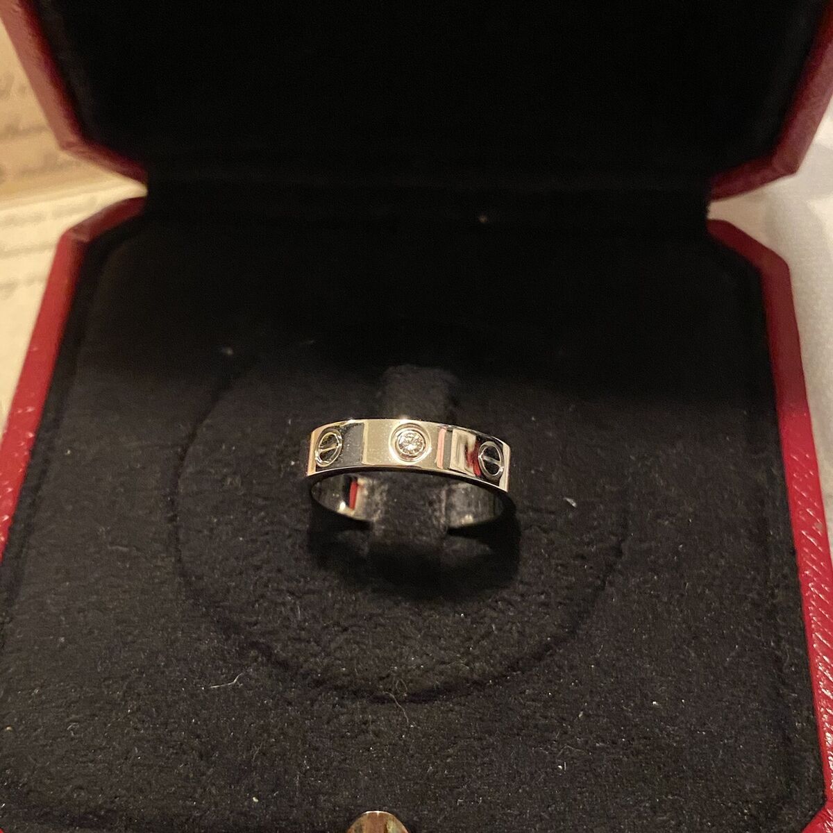 NIB Auth. cartier love ring PM with One diamond Size 48 NIB Auth. cartier love ring PM with One diamond Size 48