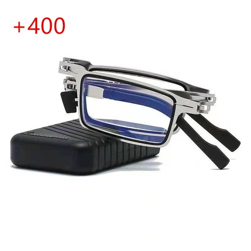 100-400 Degree Ultra Light Titanium Screwless Foldable Anti-Blue Reading Glasses - Foto 20 di 27