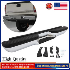 Chrome Steel Rear Bumper For 1988-2000 Chevy Silverado Gmc Sierra Ck 1500 2500