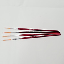 Full Set of 4 Synthetic Sable Rigger Brushes Sizes 0, 1, 2 and 3