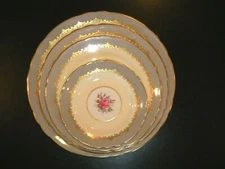 Vintage Aynsley England Bone China Dinnerware "Lancaster Gray"