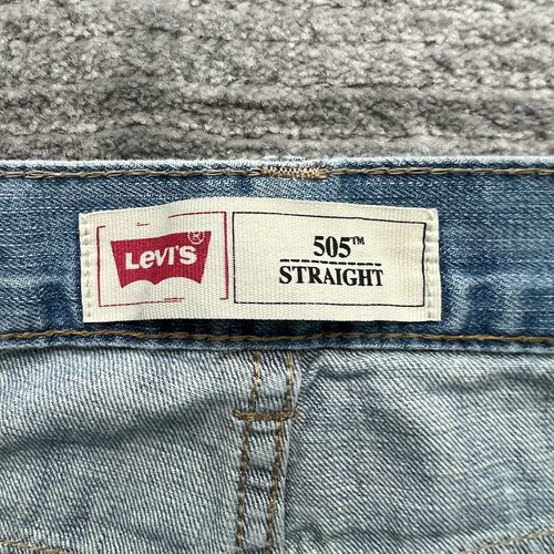 Levi's 505 Jeans Size 14 Reg 27x27 Youth Straight Fit Blue Denim - Picture 4 of 11