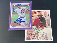 Ed Howard Cubs Autographed Signed 2020 1st Bowman Purple Paper Card Base Auto 