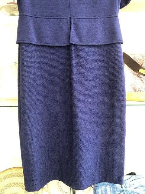 st john peplum dress ST. JOHN Peplum Dress Womens 6 Sleeveless V-Neck Mulberry Purple Career Stretch