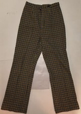 Vtg 1960s Womens Plaid Wool Pants Zero