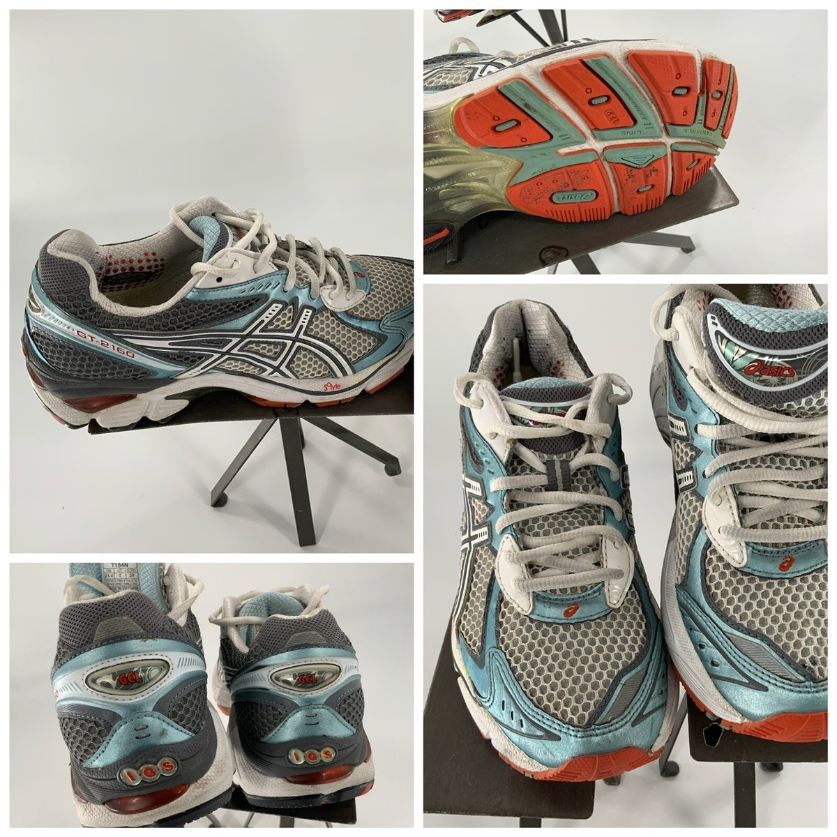 Asics Gel GT-2160 Sz 7 Women Gray Blue Running Shoes Worn