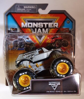 New Spin Master Monster Jam Signature Stunt Truck Series 32 Silver & Black 1/64