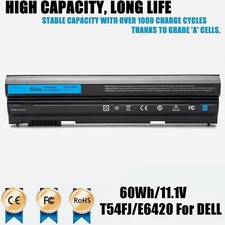 2PCS T54FJ NHXVW Battery For Dell Latitude E6540 E6530 E6440 E6430 E6420 60Wh