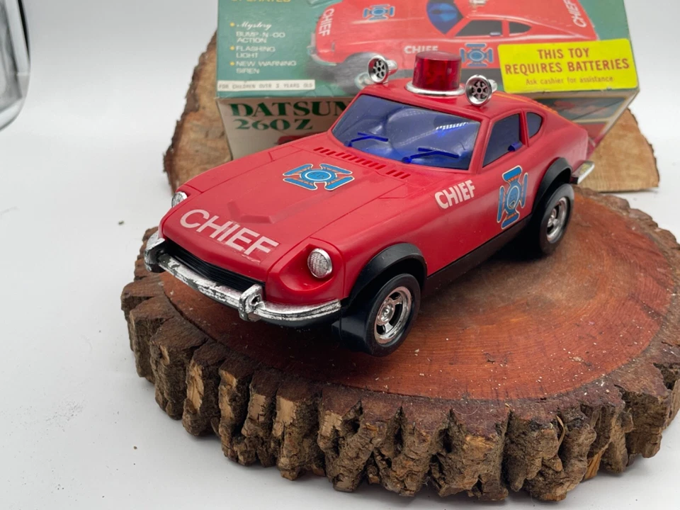 De colección Hecho en Hong Kong Datsun 260 Z Jefe de Bomberos Batería Coche Operativo Caja Original--2257.24 Foto 3 de 4