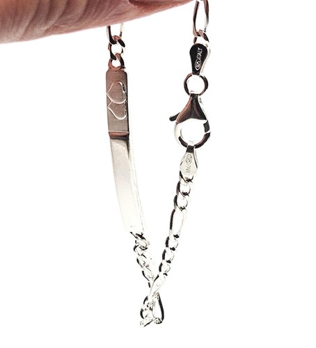 Pulsera de plata esterlina identificación bebé doble corazón identidad personalizada bautizo - Imagen 11 de 18