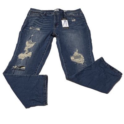 NEW Sofia Vergara Bagi Boyfriend Slim Destroyed Stretch Jeans Womens Plus Sz  18