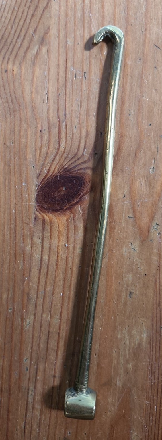 Solid Brass Shoe Lace Hook And Button Hook  5.5" … - image 3