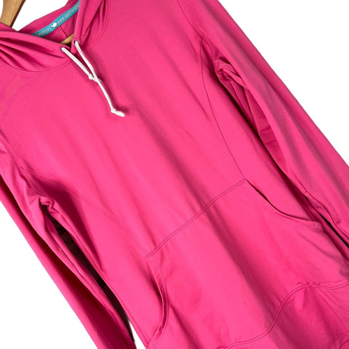 CHUBBY MERMAID Women's M Bright Pink Stretch Wicking Beach Fishing Sun Hoodie