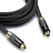 24K Gold Plated Toslink Digital Fiber Optical Audio Cable S/PDIF - Zero RFI