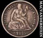 1875-CC Seated Liberty Dime- Below Bow- Very Fine Semi Key Better Date-#J1245