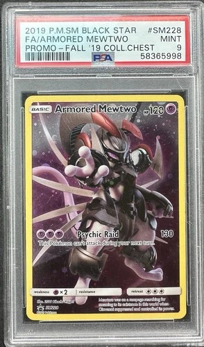 2019 Pokemon SM Black Star Promo Armored Mewtwo Fall '19 Coll.Chest PSA 9 #SM228