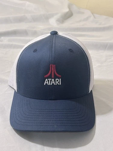 Atari Hat Gaming Vintage Video Game Retro SnapBack Logo Cap Black & Red Bill