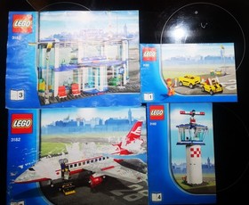 Complete Lego 3182 Airport City airplane jet terminal with manuals