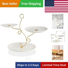 3 Tier Ceramic Cake Stand Wedding, Dessert Cupcake Stand for Tea Party Servin...