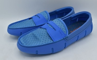 SWIMS Mens Size 12 Sail Blue Printed Penny Loafers Slip On  display picture 3