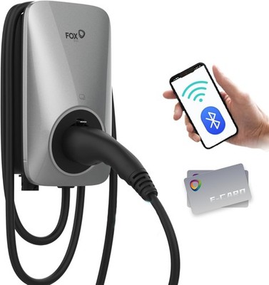 FoxESS 22kW Wallbox A022KP1-E-2 KfW fähig drosselbar auf 11kW App RFID