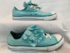 Converse Chuck Taylor All Star Junior Size 6 Aqua Teal Turquoise Ruffle