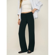 Reformation Vida Low-Rise Pants Black Stripe 6