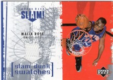 MALIK ROSE 2005/06 UPPER DECK SLAM DUNK SWATCHES SPURS #SL-MR