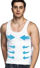 Men'S Body Shaper Slimming Shirt Tummy Vest Thermal Compression Base Layer Slim