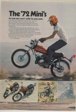 Print Ad The 1972 Yamaha 72 Mini JT2-L Mini-Enduro Vintage Off-Road Motorcycle