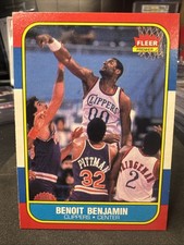 1986-87 Fleer #8 Benoit Benjamin Clippers ROOKIE Card (AH). rookie card picture
