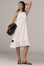 By Anthropologie Daily Practice Ball Toss Striped Midi Tank Dress White M 283889