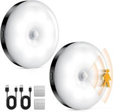 Motion Sensor Night Light Rechargeable, Magnetic Puck Lights, 3 Modes  Dimmable