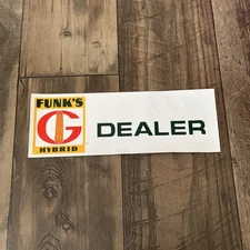 Vtg Funk’s G Hybrid Dealer Seed Corn Magnetic Placard Sign Farming 16x5.5” #2