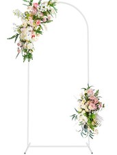 Wedding Arch Backdrop Stand, 6 FT Square White Metal Arch Backdrop Stand for ...