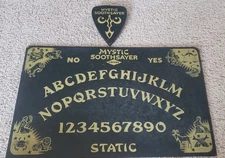 Rare Drueke Mystic Soothsayer Black Ouija Board VTG  1940s W/ Planchette No Box