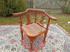 Antiker Gründerzeit Eckstuhl Nussbaum massiv von ca.1880 im sehr guten Zustand