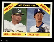 Topps Heritage #392 Carlos Frias 2015 RC Stars Dodgers / Athletics RC 8 - NM/MT