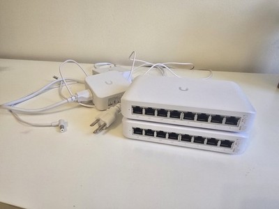 Lot of 2 Ubiquiti UniFi USW-Lite-8-PoE 8-Port Gigabit PoE Switches w/ Power