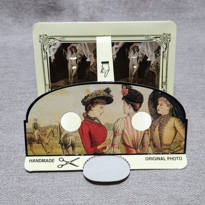 Risque Peep Show Card Nude Photo Peek Through Novelty Victorian Style Post Card