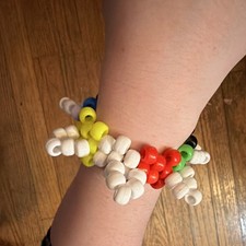 Handmade Disability Pride Spiked Beaded Bracelet Kandi