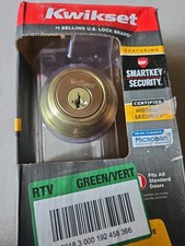 Kwikset Single Cylinder Deadbolt W/ SmartKey  Microban Polished Brass 99800-120