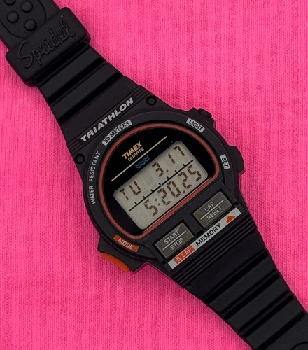 1989 Vintage Timex Triathlon Digital Watch - RARE! - Women's - Replacement Band!